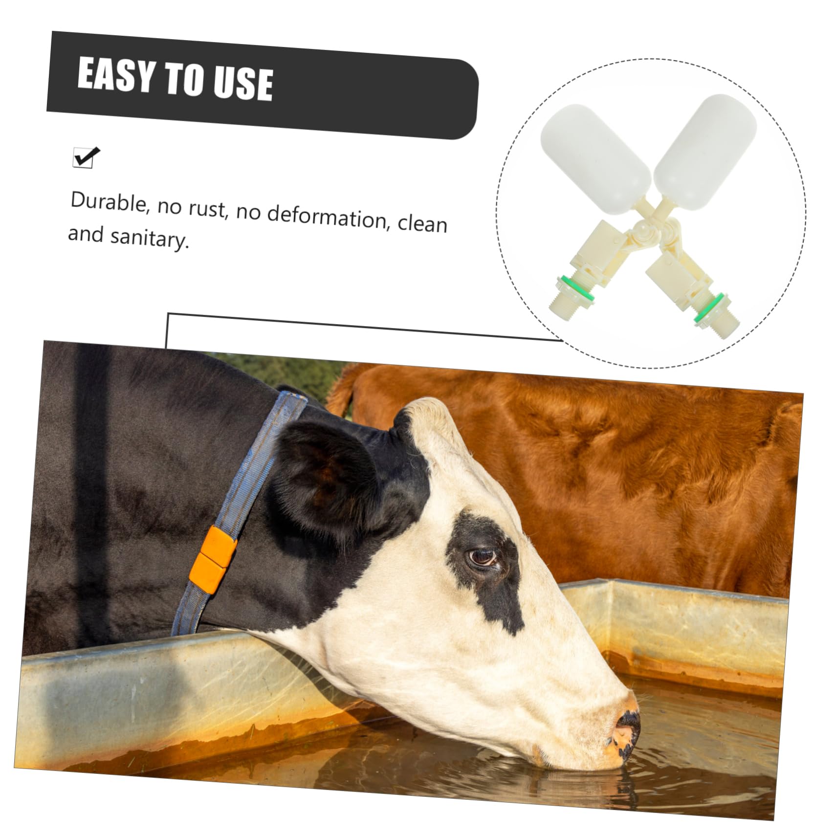 YARNOW Flotador Cisterna de Plástico 2piezas, Válvula de Flotador para Bebederos Automáticos de Oveja y Cabra, Agua Limpia y Sanitaria en Granja Color Aleatorio