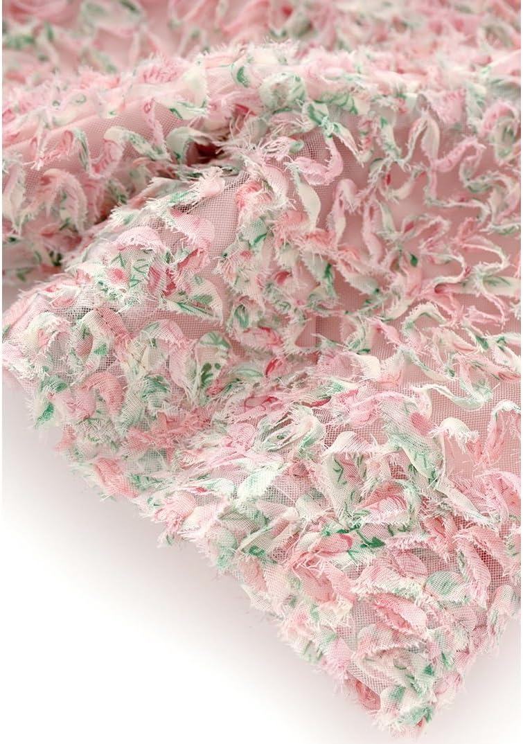 JSEIAJB Small Fragrant Three Dimensional Hollow Plate Flower Loose Covering Meat and Slimming Dress