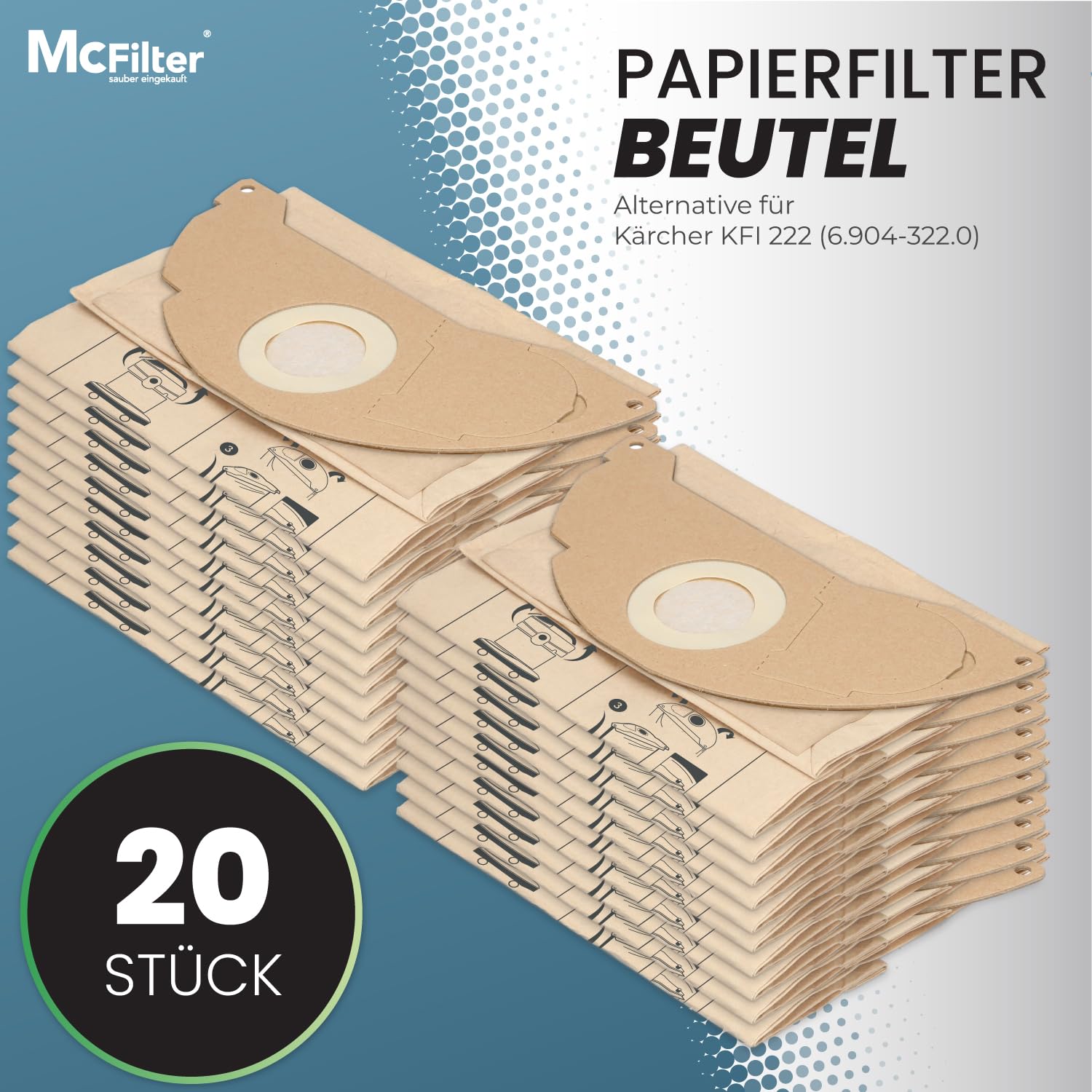 20 Staubsaugerbeutel + 2 Filter Für Kärcher WD2 / MV2 – Alternative Zu 6.959-322.0 & 6.414-552.0