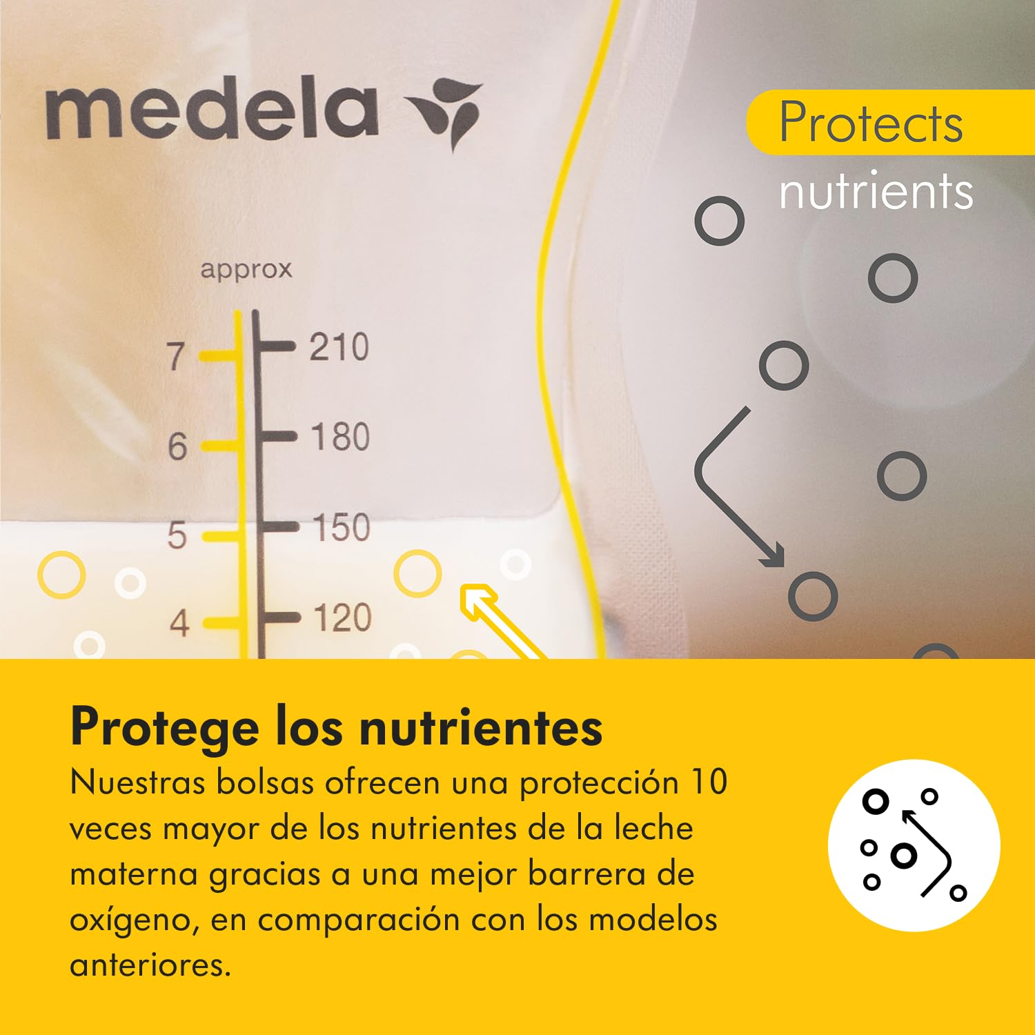 Medela bolsas de almacenamiento de leche materna Easy Pour, bolsas desechables de 210 ml, a prueba de fugas, protegen los nutrientes de la leche, sin BPA, paquete de 100, Exclusivo en Amazon
