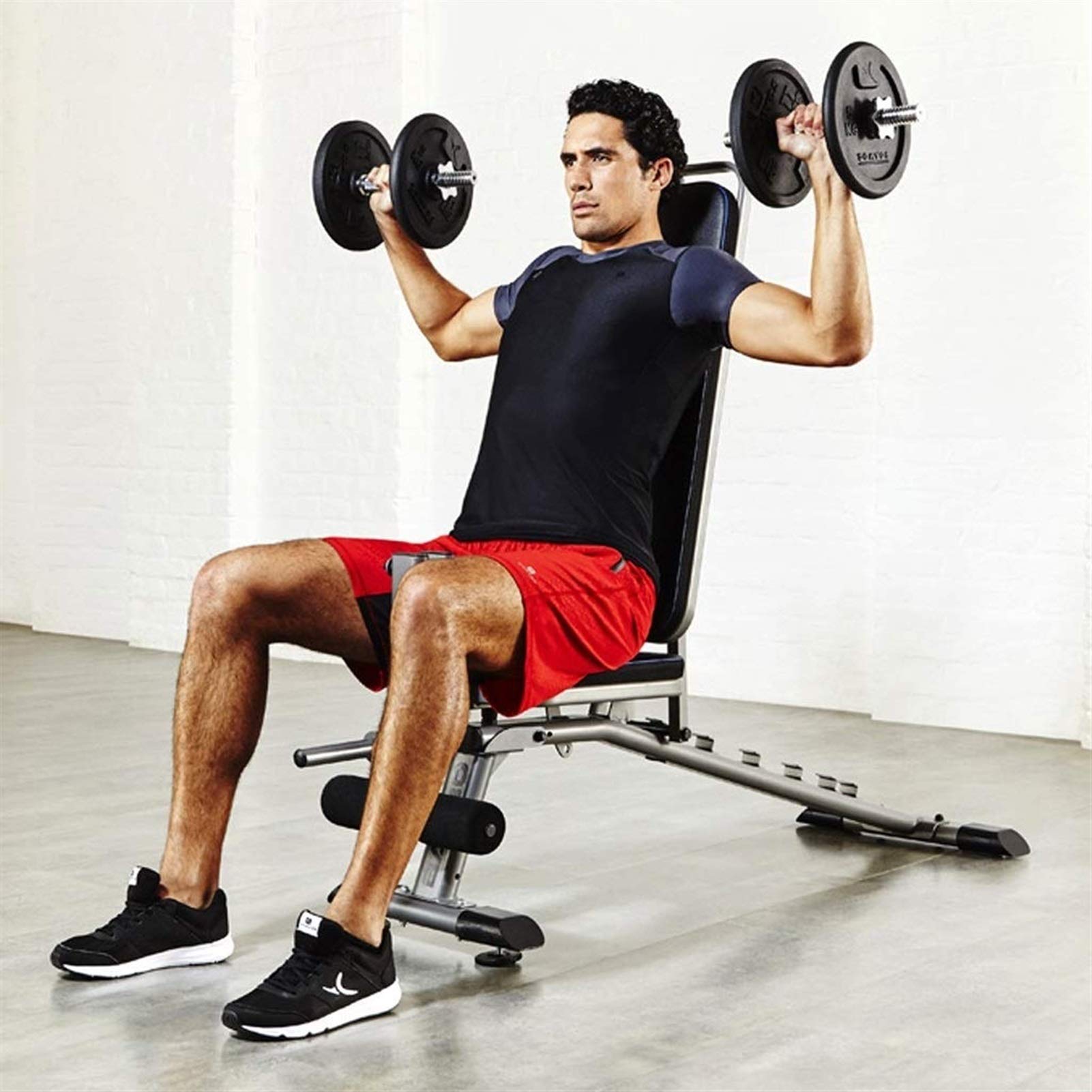Panca con manubri Panca Pesi Regolabile Panca Piana/inclinata/declinata Panca da Allenamento per Esercizi Sit Up Attrezzatura da Palestra per casa per Allenamento Completo del Corpo
