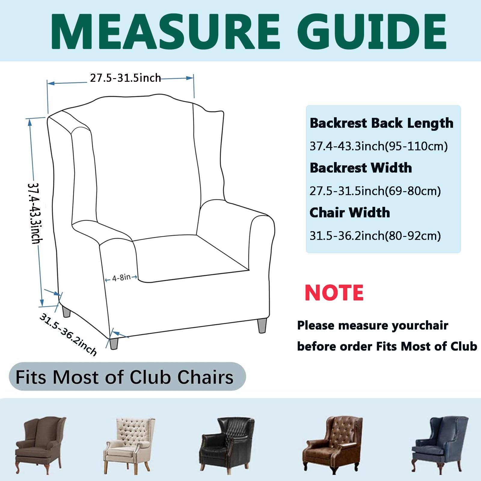 Housse De Fauteuil À Oreilles 2 Pièces Extensible Housse De Fauteuil À