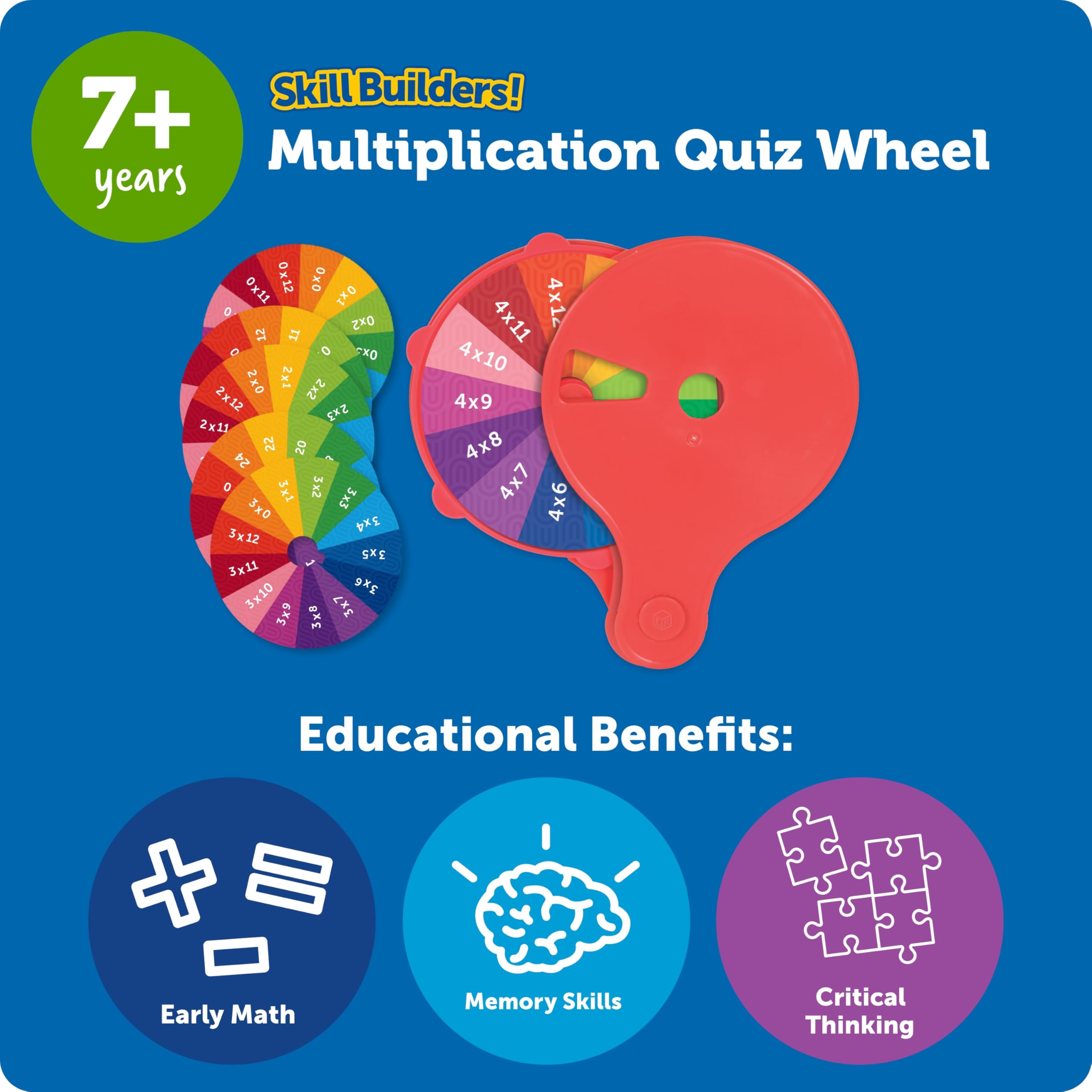 Learning Resources Ruota Quiz Moltiplicazioni LER3792 Tabelline 0–12 Gioco Matematico da 7 Anni