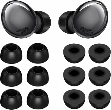 Samsung Galaxy Buds 2 Pro Ear Tips - Memory Foam, Noise Reducing, Comfortable Earbuds - Black