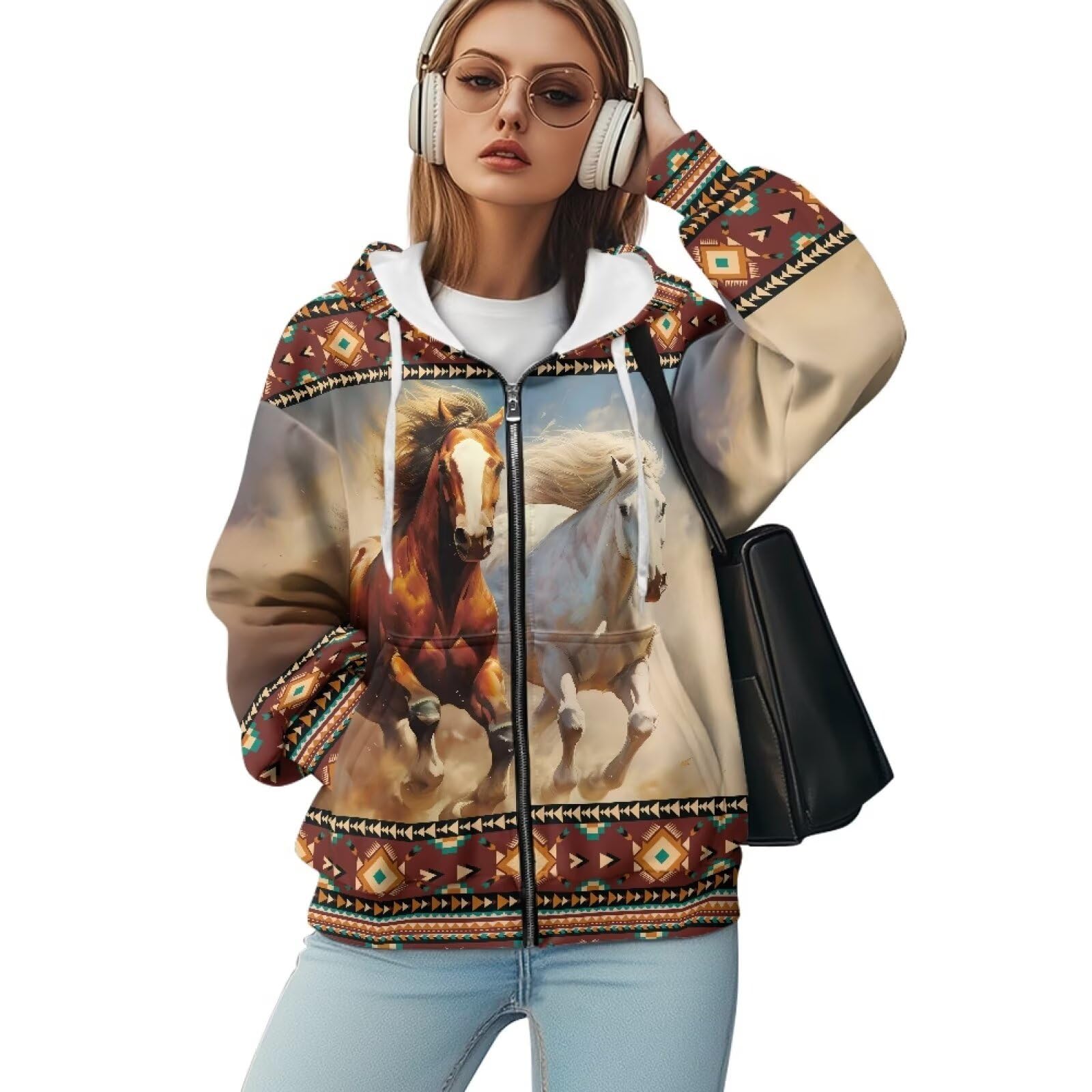 Xpyiqun Zip Up Hoodie for Women Oversize Sweatshirt Y2K Hooded Jackets Fall Outfits Long Sleeve Hoodies Cardigan