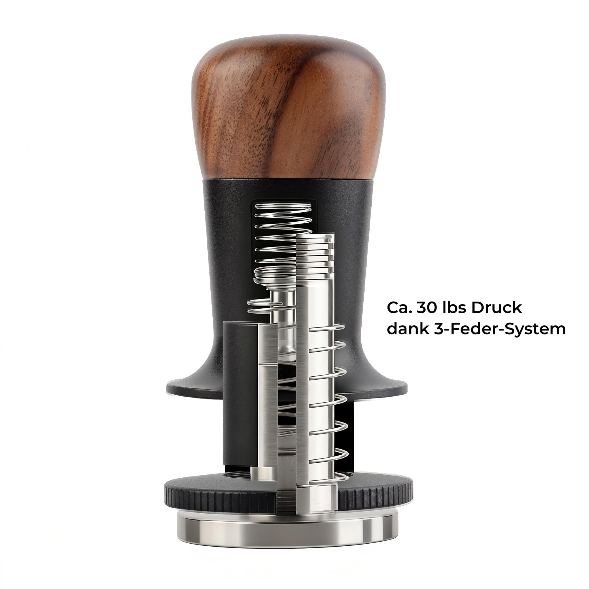58mm Spring Loaded Coffee Tamper - 58mm Kaffeetamper - Kalibrierter Espresso Tamper für gleichmäßigen Anpressdruck - Profi Tamper 58mm aus Edelstahl - Kompatibel mit E61 Brühgruppe