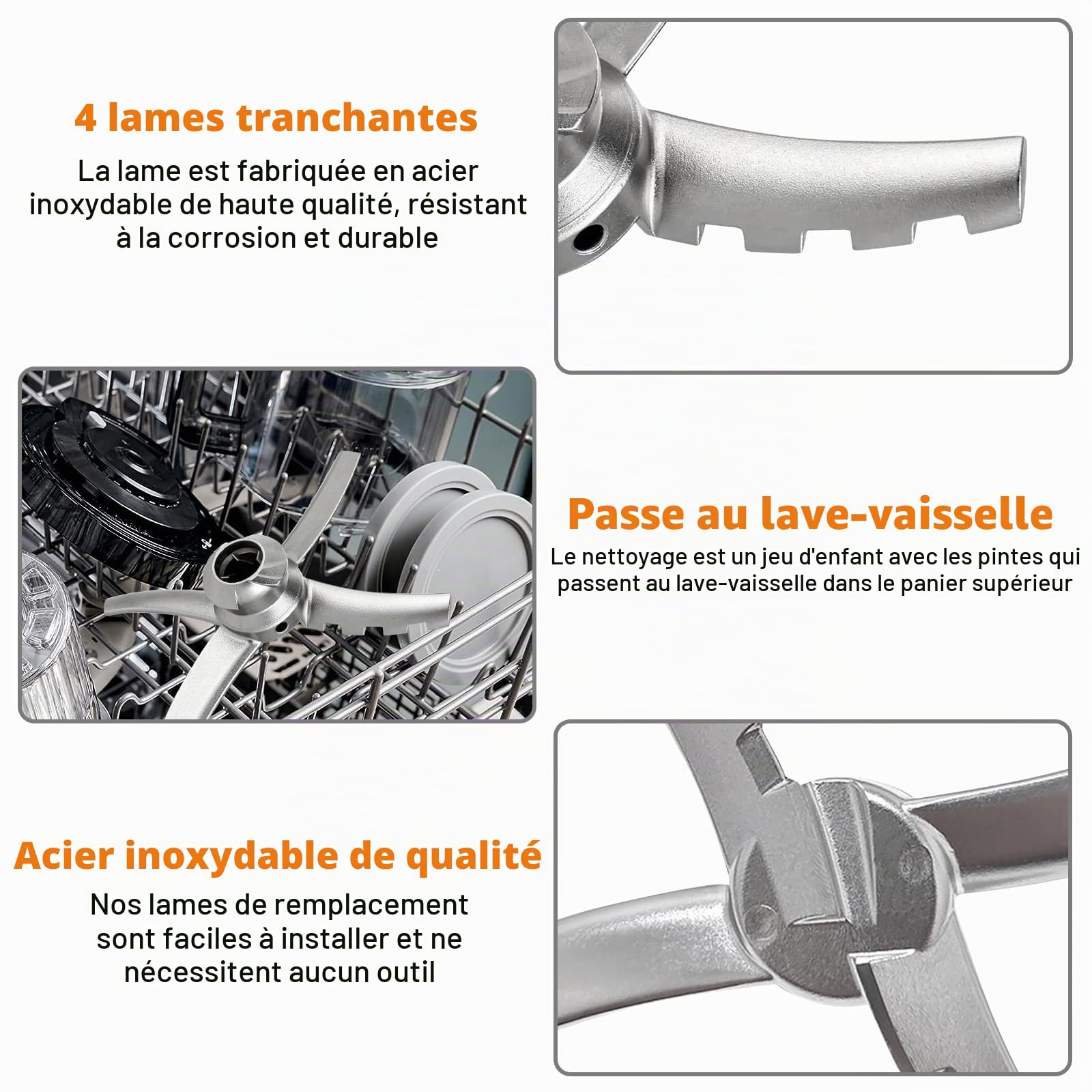 Lames de rechange pour machine à glace Ninja Creami, lames de rechange en acier inoxydable, lames de rechange pour ninja NC301 NC299 CN301CO NC299AM