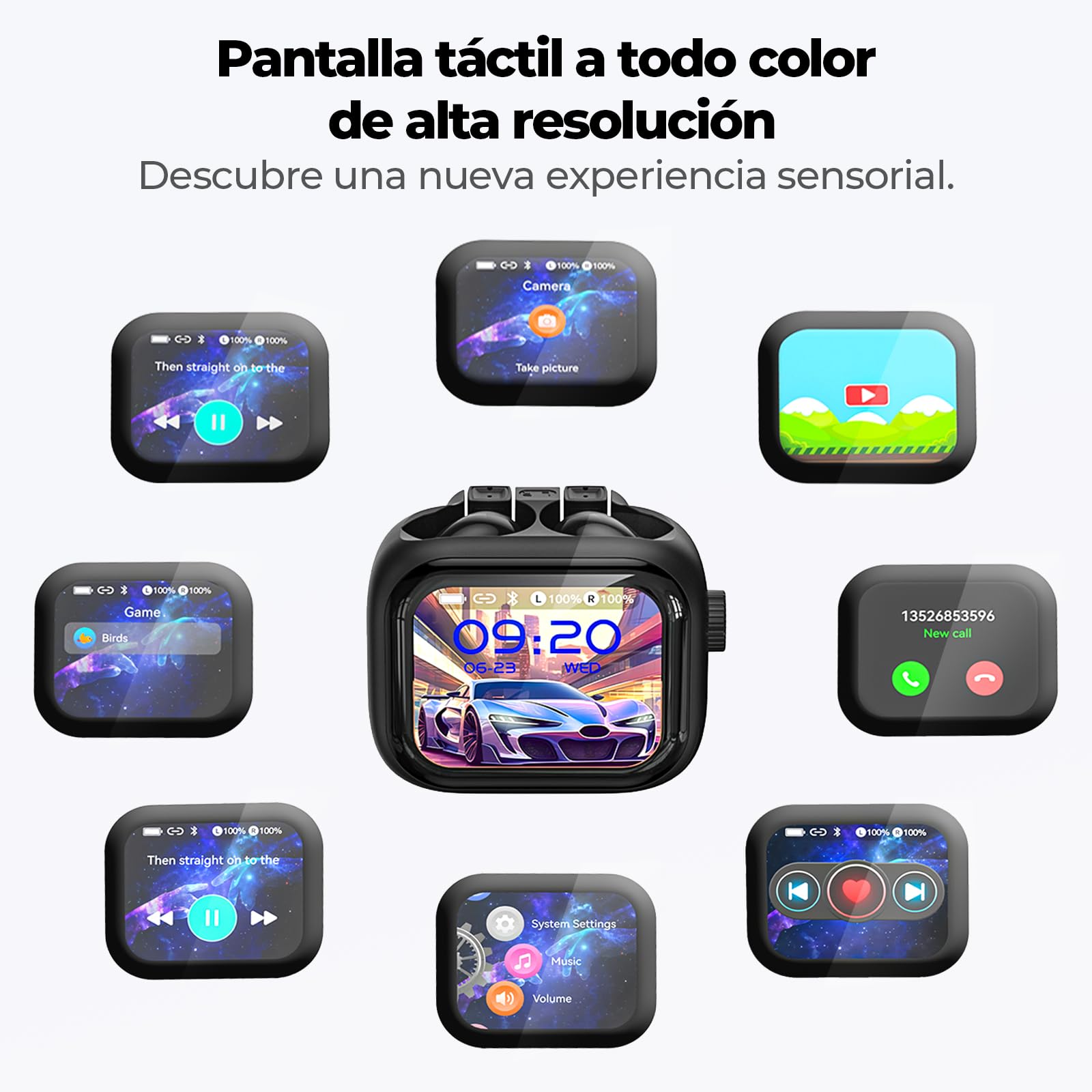 NE40 Auriculares Traductor con IA: Traducción en Tiempo Real de 134 Idiomas y 9 Modos - Auriculares Bluetooth 6.0 con Rueda de Control, IPX5 Impermeables, 48H Batería para Viajes, Negocios y Estudio