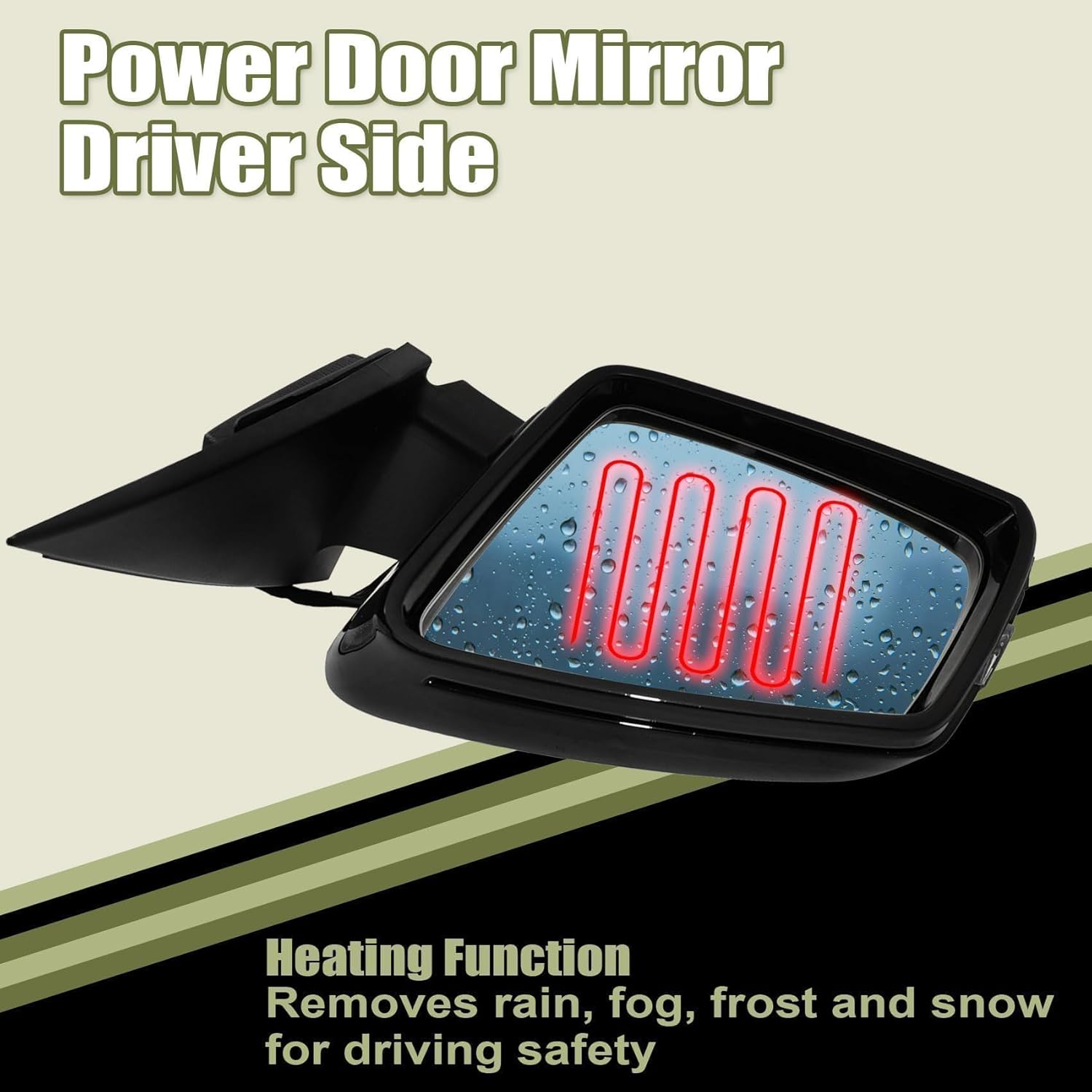 Priprilod Exterior Mirror Black Driver Left Side Fit For Mercedes-Benz C63 AMG C250 C300 C350 2010-2014 Automatic Dimming, Heated, Side View, In-housing Signal Light, With Puddle Light #2048103176