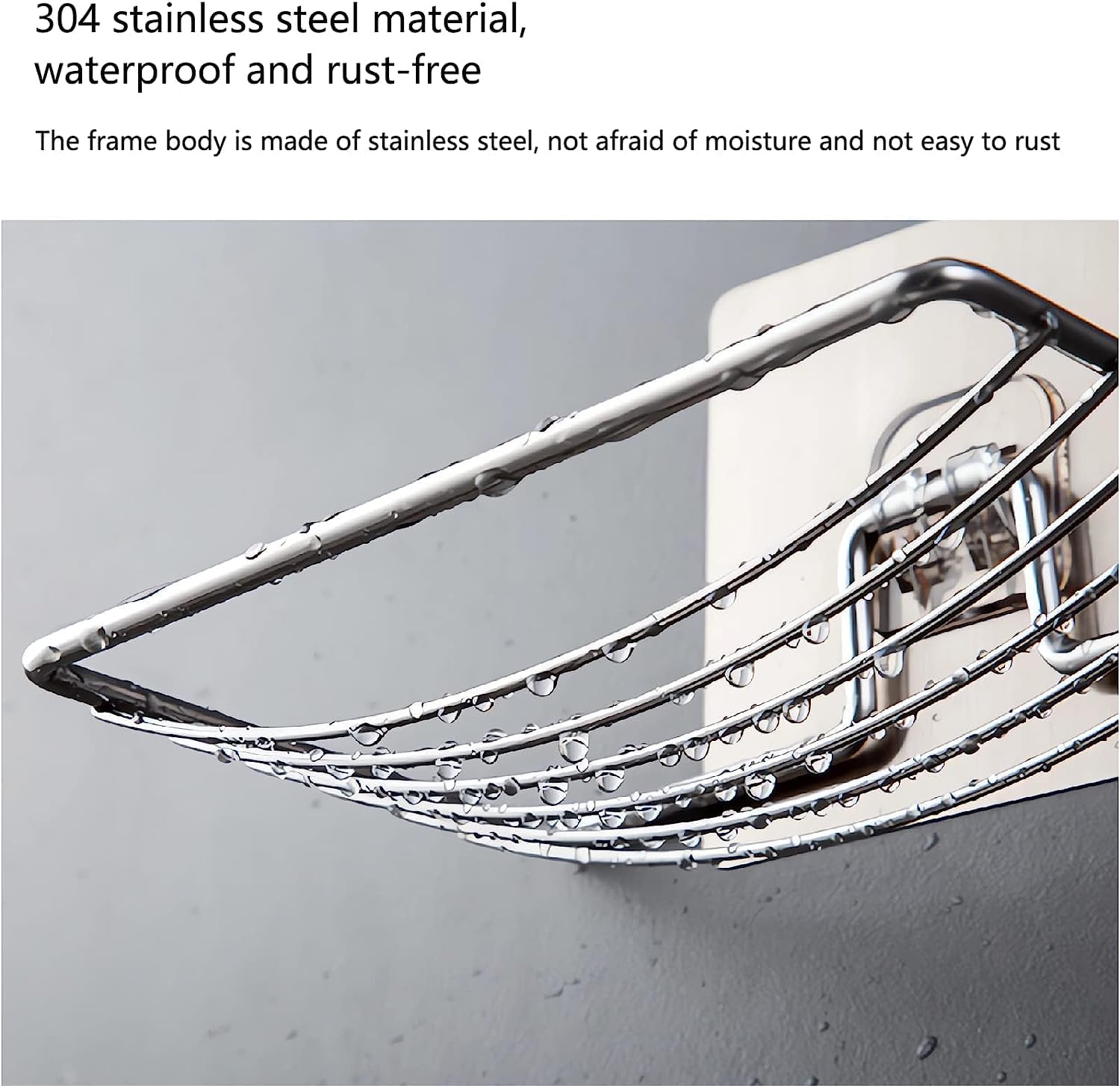 Cartxomy Stainless Steel Magic Sticker Series Self Adhesive Soap Holder (14 x 10 cm) 4