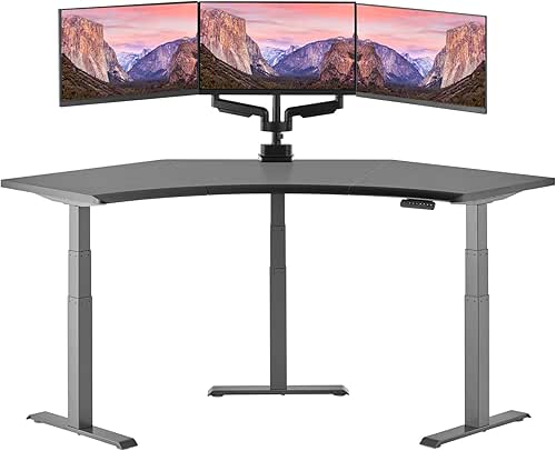 Vari Command Center Electric Standing Desk – 120° Curved Sit-Stand