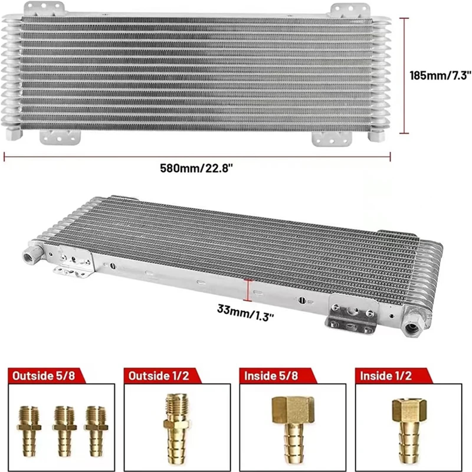 KWEZ Refroidisseur de Transmission Refroidisseur d'huile de boîte de Vitesses en Alliage d'aluminium 329, radiateur de Refroidisseur d'huile Moteur pour boîte de Vitesses