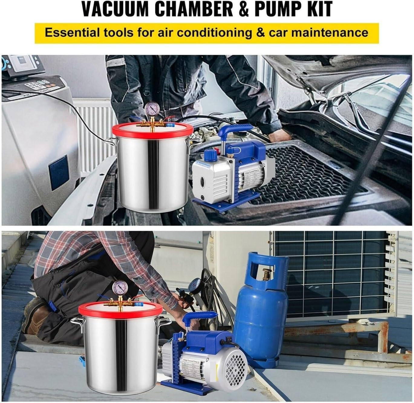 1,5/2/3/5 Gallonen Labor-Vakuum-Entgasungskammer-Kits, 304 Edelstahl-Vakuumkammern Für Harzguss, Epoxid, Gips, Holzstabilisierung,12L/3Gal