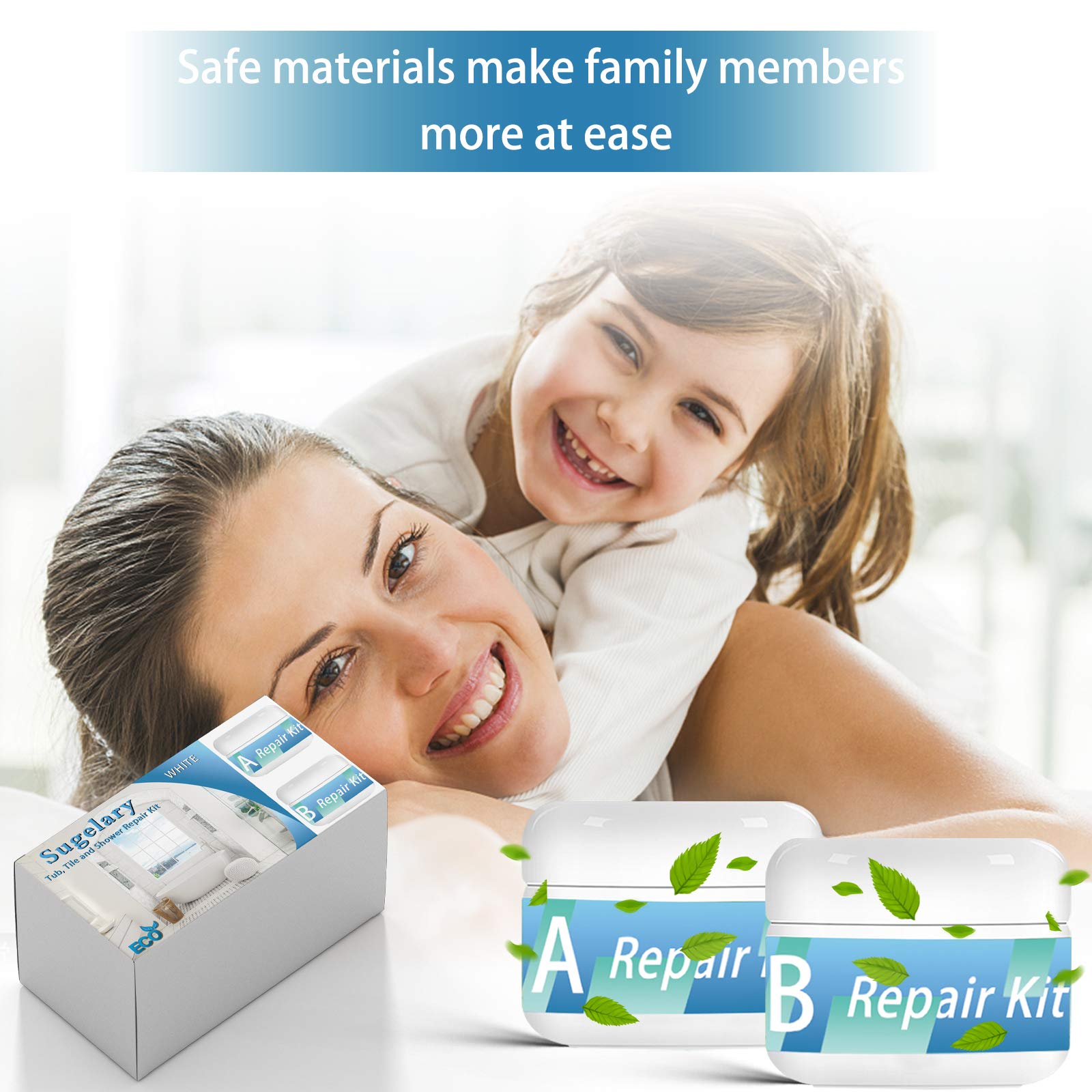 Tub, Tile, Porcelain and Shower Fiberglass Repair Kit for White Tubs, 3