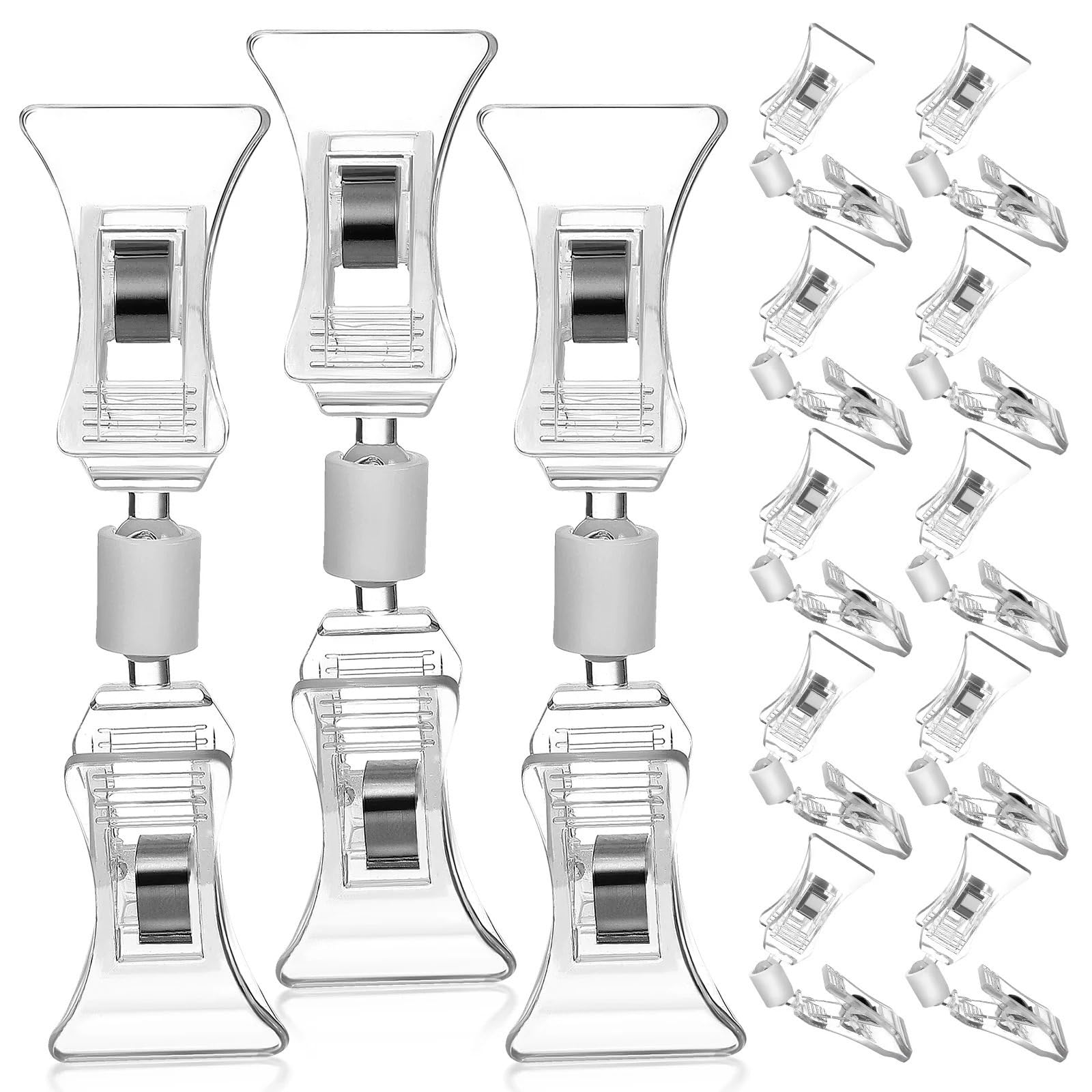 100 Stück transparente Doppelkopf-Clips for Schilderhalter, Preisschild-Anzeige auf Regalen | Doppelkopfdesign for sicheren Halt, klares PP-Material, vielseitig einsetzbar for den Einzelhandel oder den Heimgebrauch