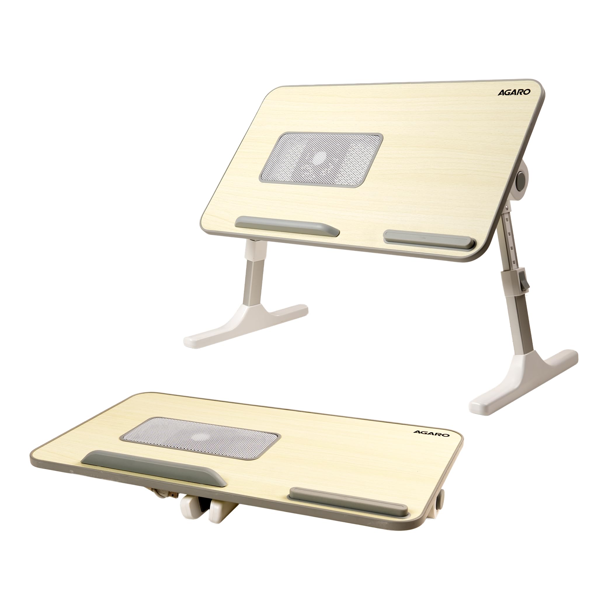 AGARO Laptop Table with 1800 RPM USB Cooling Fans, Height & Angle Adjustable, Foldable, Ergonomic, Sturdy Stand with Anti-Slip Stopper & Wrist Support for Bed, Sofa & Floor, for Work, Study & More-image-26