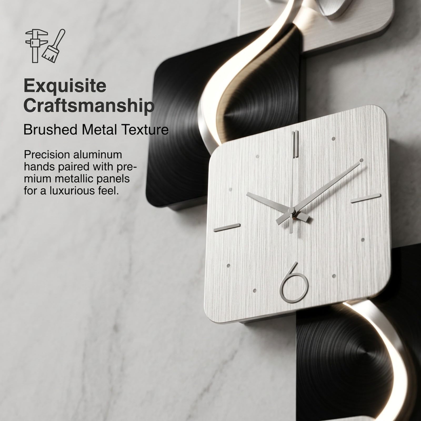 Orologio da parete moderno, design geometrico, silenzioso