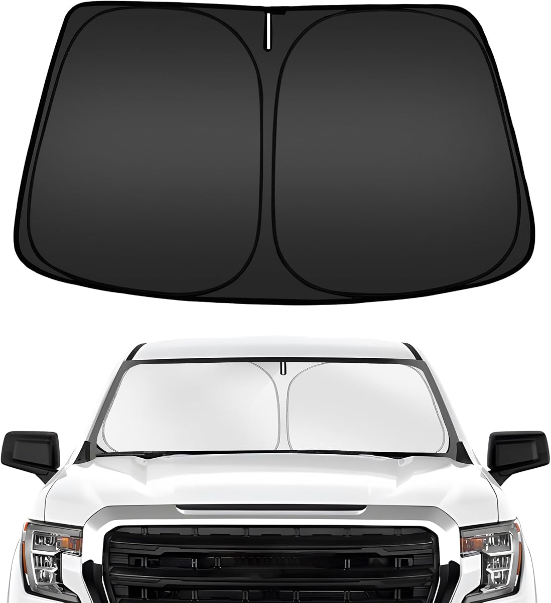 ARISMOTOR Windshield Sun Shade for Chevy Silverado/GMC Sierra 1500 2500 3500 2019-2025 2026, Custom Fit Foldable Front Window Sunshade Sun Visor Protector, Block UV Rays Keep Your Car Cooler