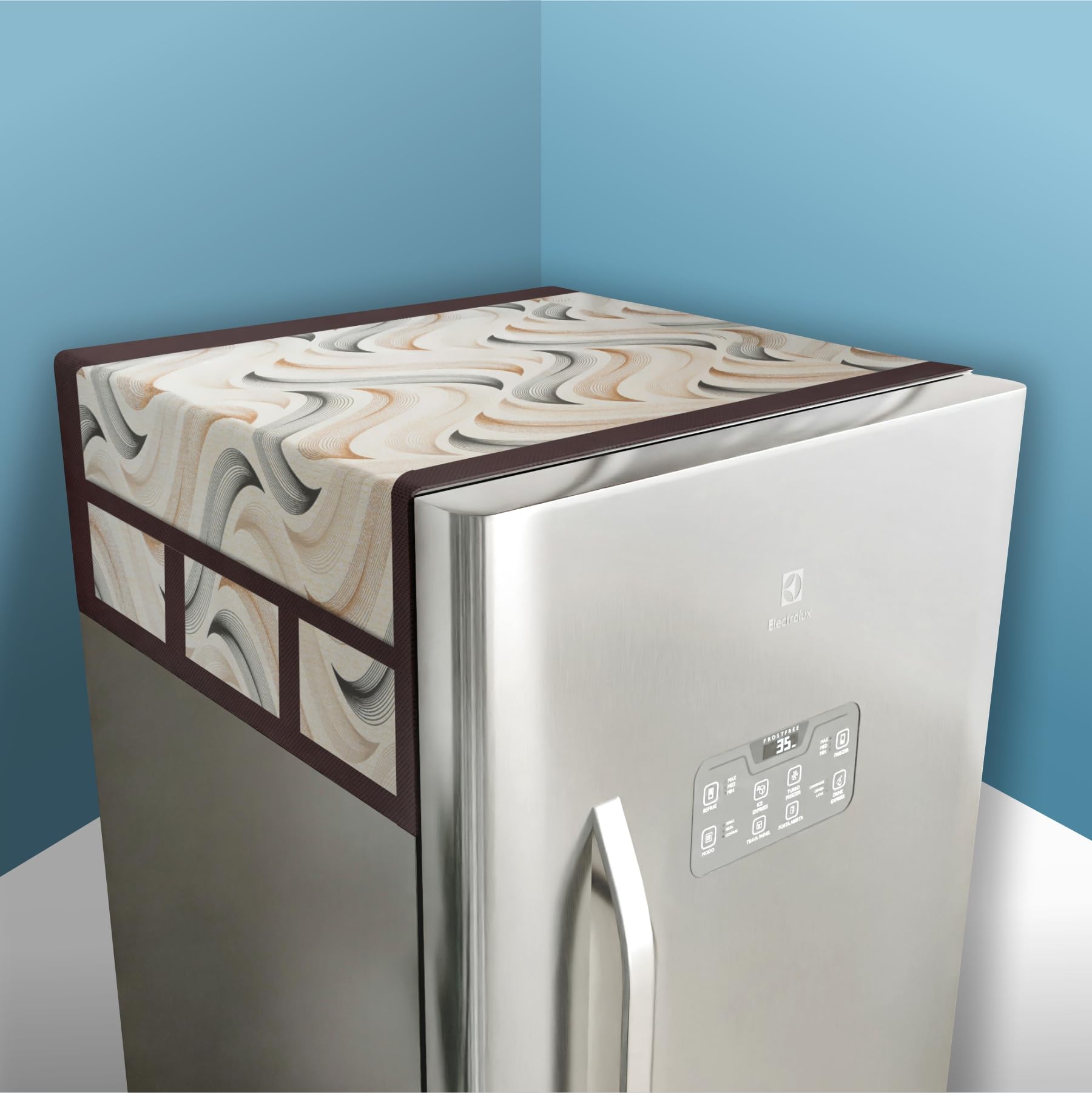 Kuber Industries Fridge Top Cover | Kitchen Refrigerator Top Cover | Dust-Proof Fridge Top Cover | Waterproof Fridge Top Cover | Fridge Top Cover with 6 Utility Pockets | Wave Design | Cream (B0D181KYHM) Amazon Price History, Amazon Price Tracker
