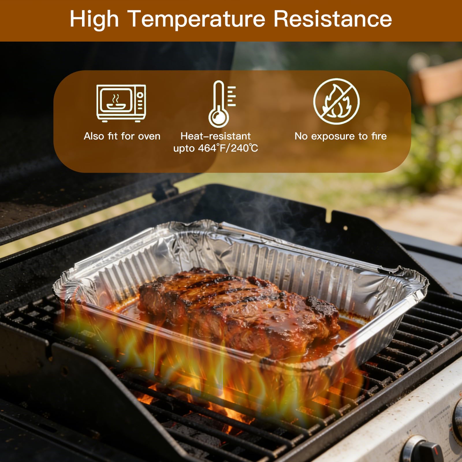 Barquettes en aluminium pour barbecue 600 ml résistantes à la chaleur réutilisables avec couvercle