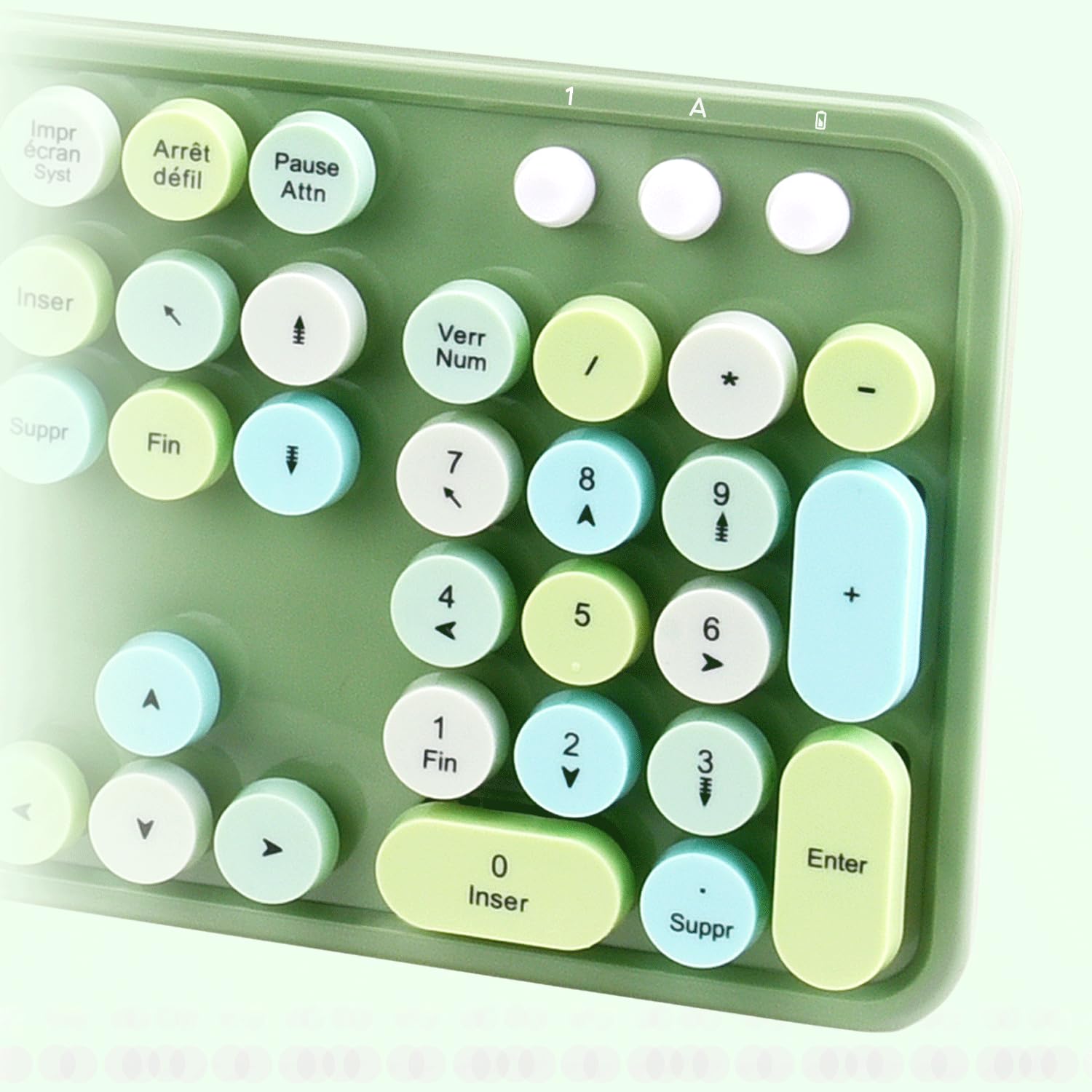 MOFII - Sweet Pack Clavier Souris Gaming sans Fil Layout Français (AZERTY) WiFi 2.4GHz - PC Windows -Vert