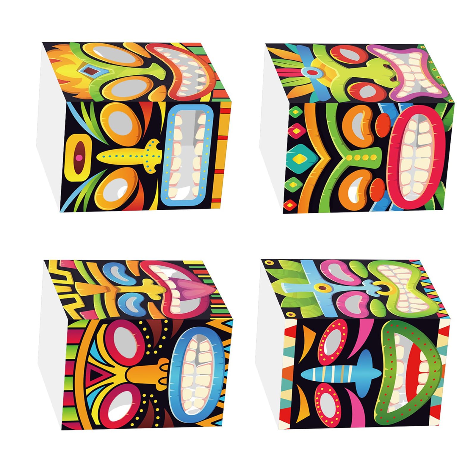 Totems Party Decors Set 4/8/12Pcs User Friendly White Cardboards Perfect for Celebration and Gift Equatorial Party Arrange
