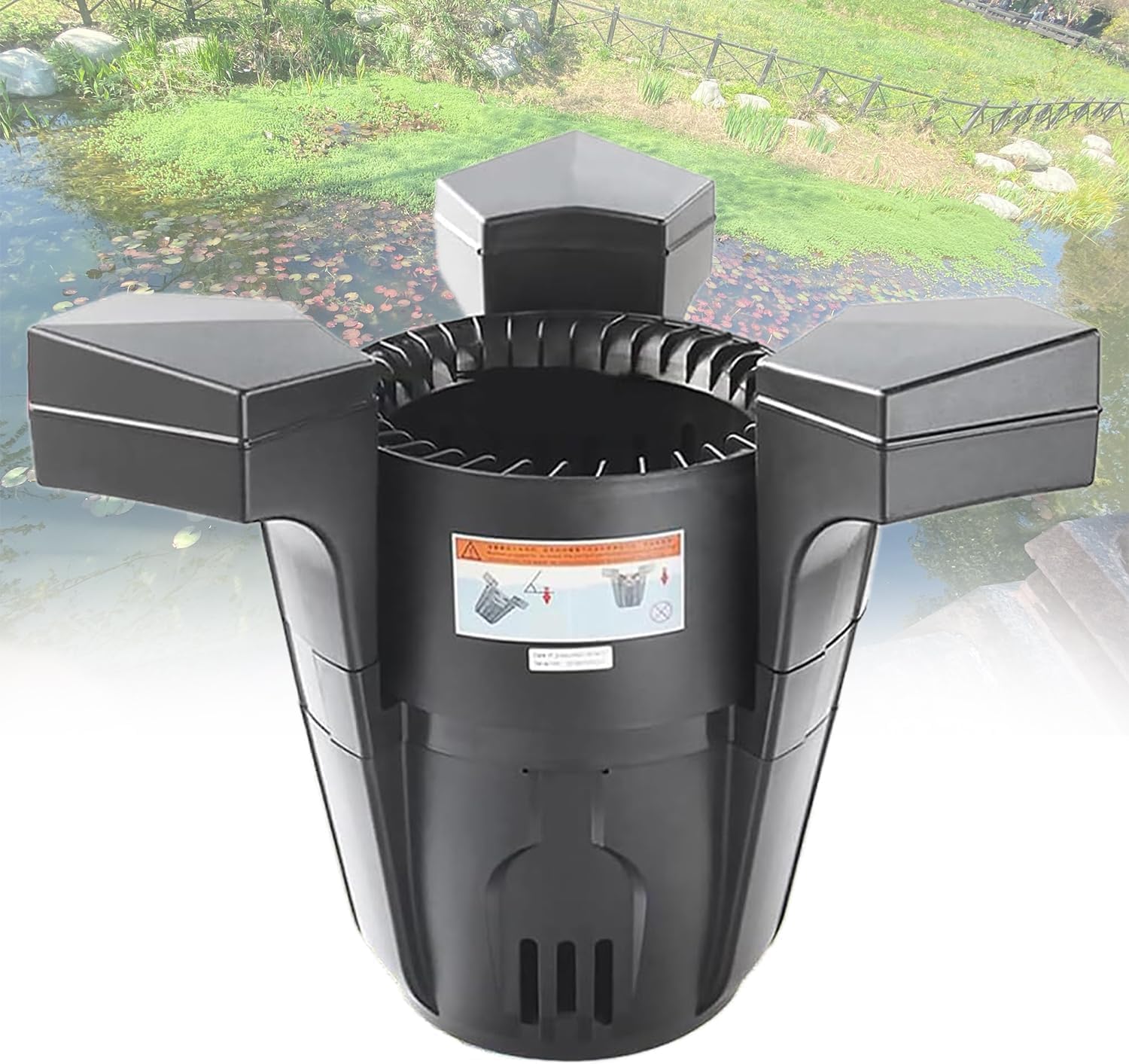 Skimmer galleggiante per laghetto con pompa, efficiente pulitore per superfici d'acqua per laghetti e giardini all'aperto, cavo di alimentazione lungo, pompa da 43 W per una facile manutenzione, fino