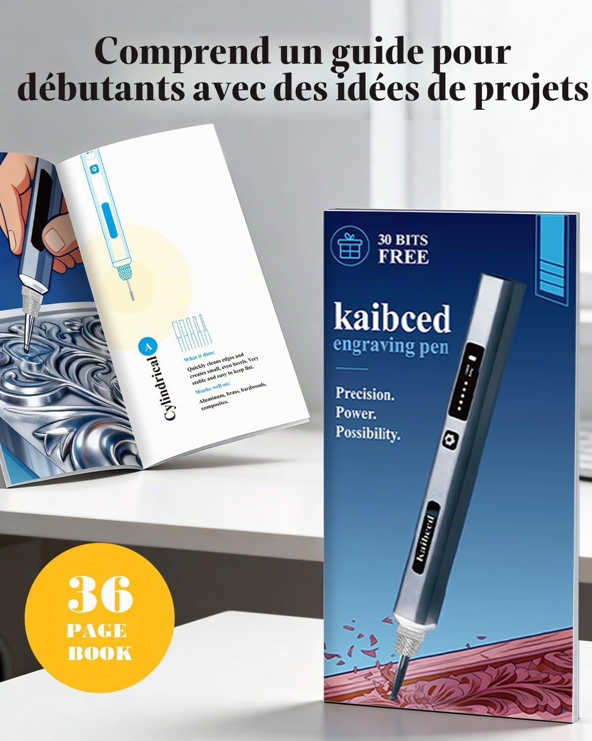 Stylo de gravure sans fil Kaibced avec 48 kits et écran LED, stylo sans fil 5 vitesses pour métal, bois, verre, plastique et tous les matériaux, cadeau d'artisanat rechargeable USB pour les débutants