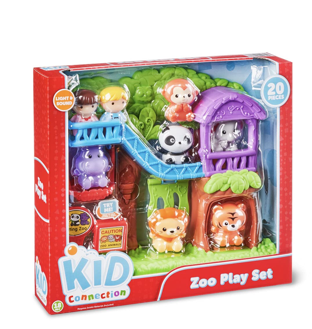 Kid Connection Zoo, Zoo Play Set, Play Set, Toy Set, 20 Pieces, Animal Toys, Zoo Animals, Petting Zoo