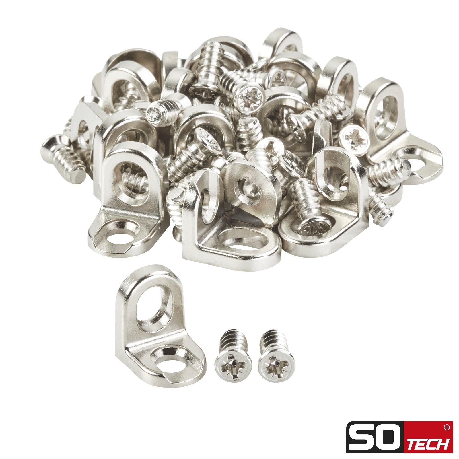 100 pezzi Italiana Ferramenta reggimensola per foro da 5 mm per collegamenti a prova di tensione di pannelli di mobili Reggimensola look acciaio inox per scaffali di SOTECH