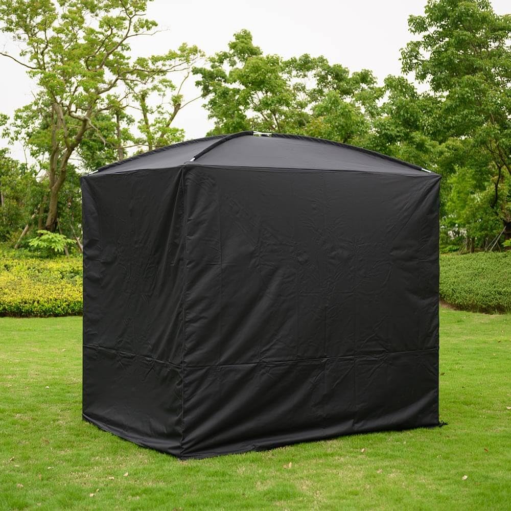 Home Deluxe - Abdeckung Gartenliege Cape Provence, Maße 236 x 180 x 210 cm, Farbe: Schwarz I Hollywoodschaukel Sonnenliege Schaukelliege