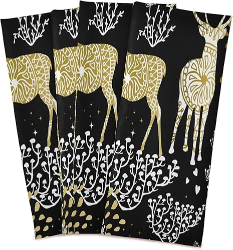 Miniatura 2 de ALAZA Toallas decorativas de cocina de reno de Navidad, 1 pieza, suaves y absorbentes, toallas de mano para limpieza del hogar, paños de cocina, 18