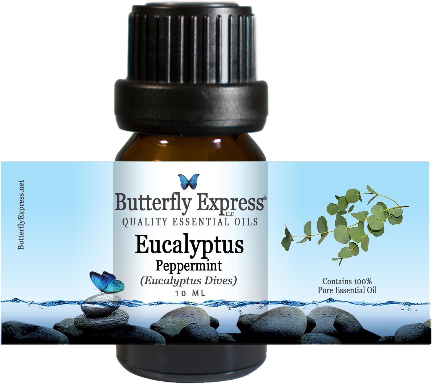 Eucalyptus Peppermint Essential Oil 10ml - 100% Pure - by Butterfly Express