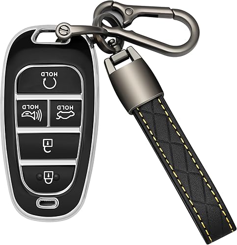 Miniatura 10 de Funda para llavero Hyundai con llavero de TPU para llave de coche, protección de 360 grados, compatible con Hyundai 2019 2020 2021 2022 2023 Sonata
