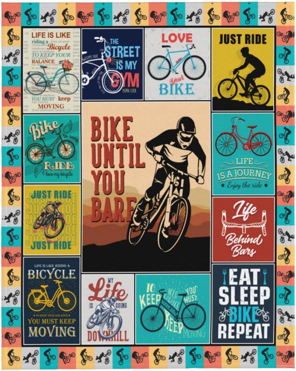 Cool Bike Blanket for Men Women Boys Girls, Bicycle