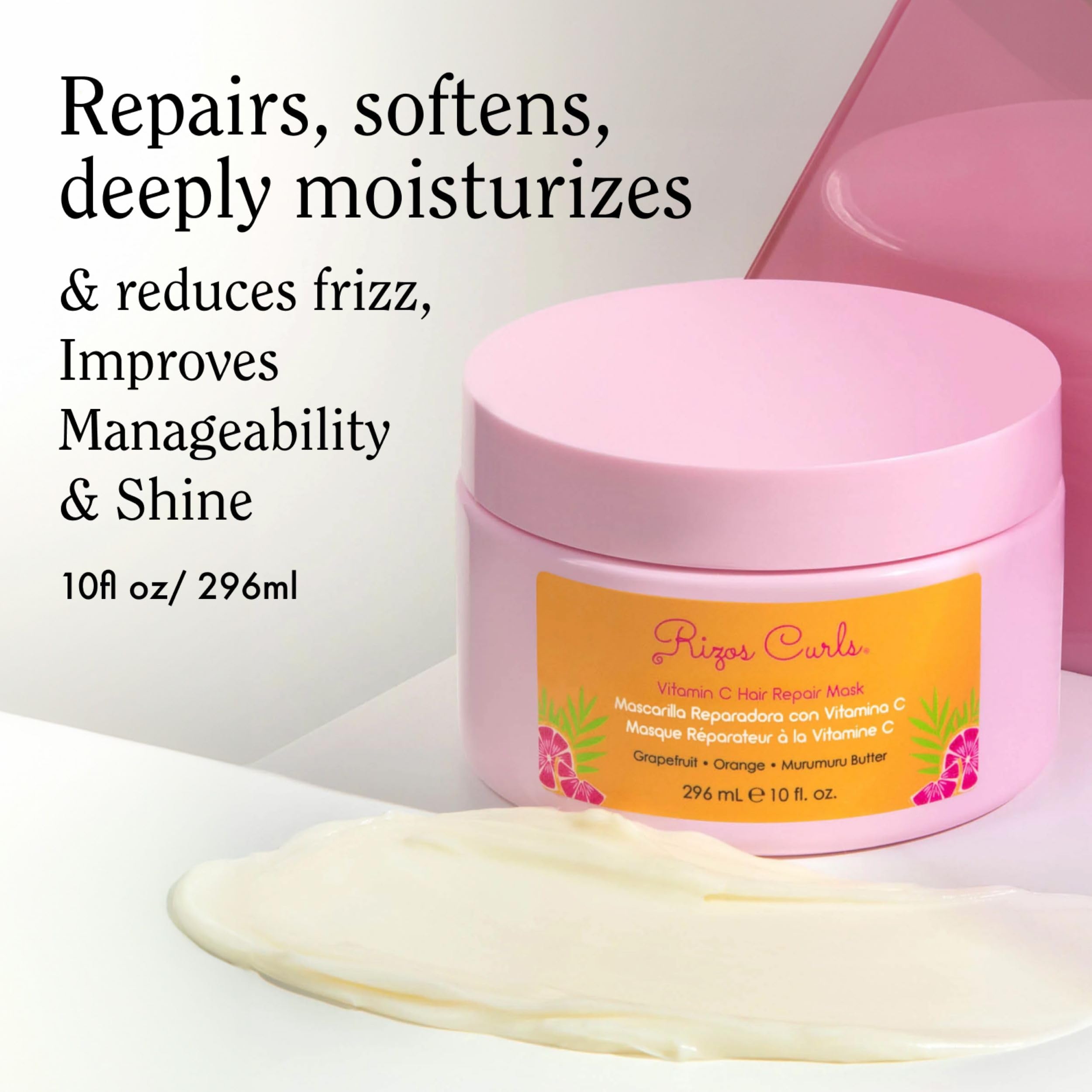 Rizos Curls Vitamin C Hair Repair Mask for Dry, Damaged Hair, 10 oz