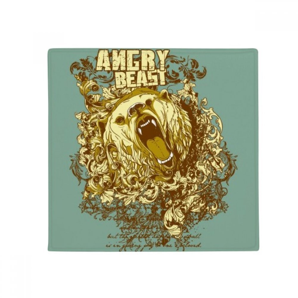 Tapis pour animaux 80x80cm ours jaune graffiti antidérapant