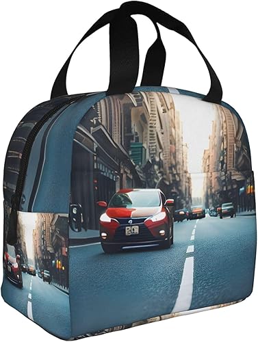 Miniatura 7 de Lonchera de trabajo, bolsa de almuerzo roja para automóvil y bicicleta, para mujeres y hombres, contenedor de almuerzo aislado reutilizable de gran