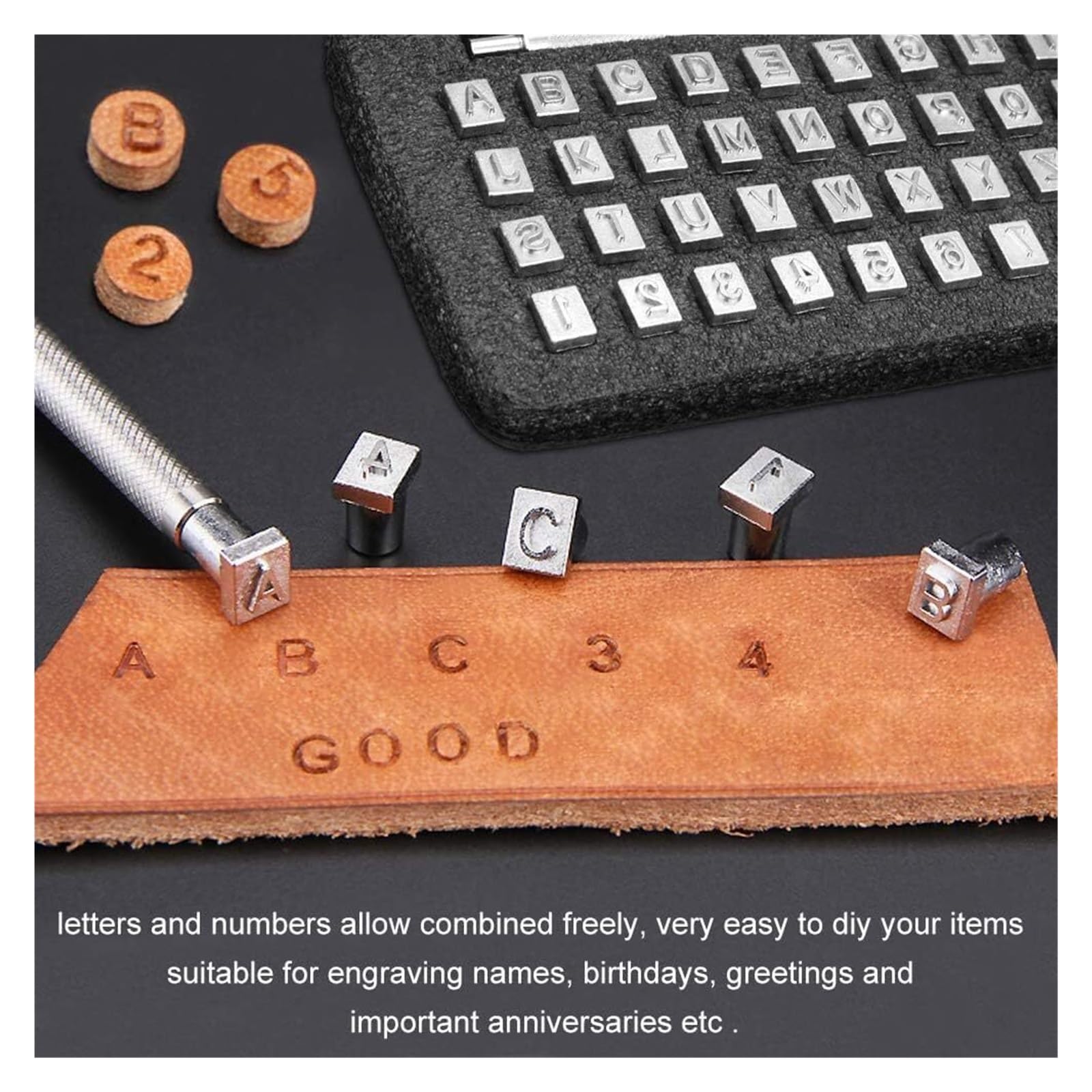 Juego de sellos letras del alfabeto aleación