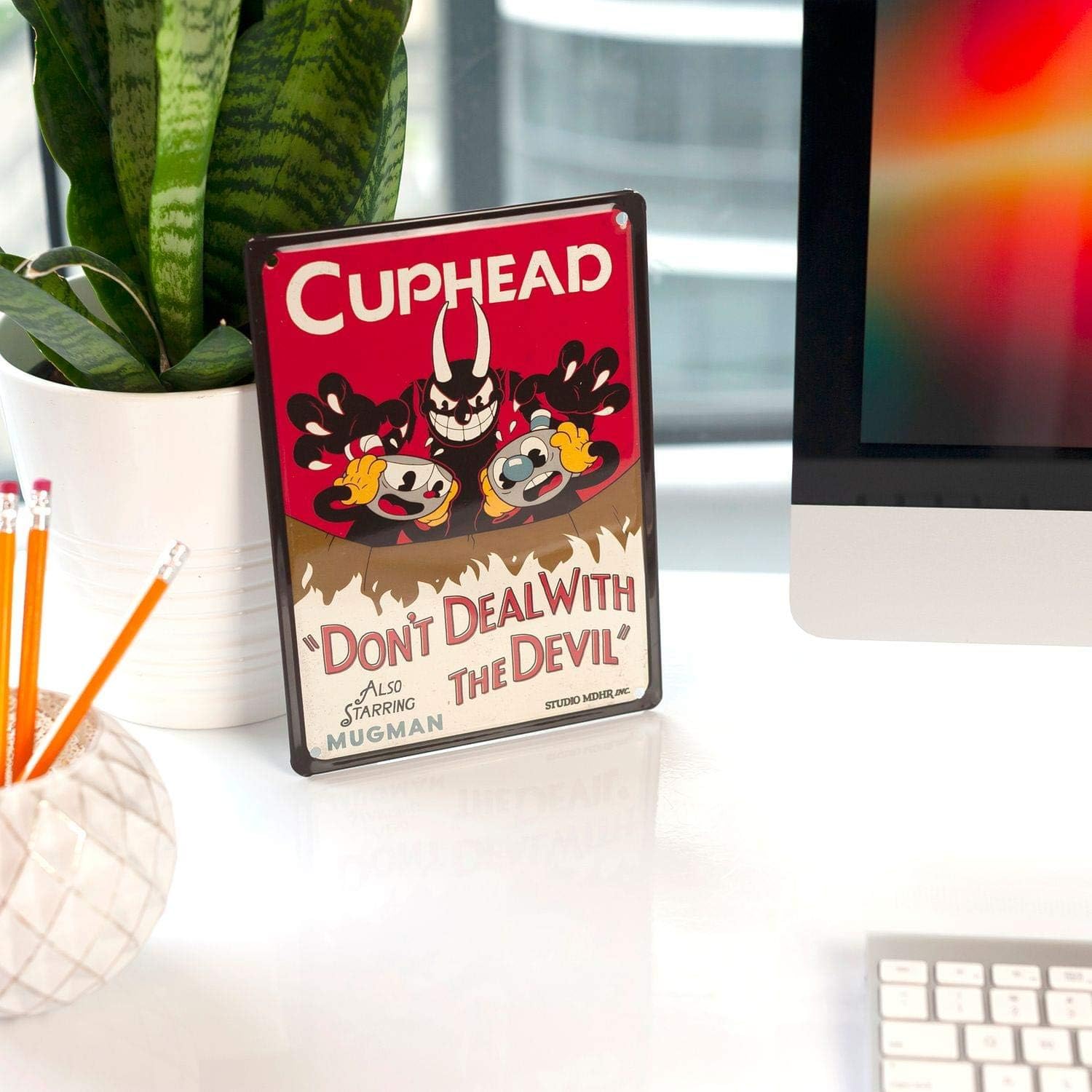 Cuphead Collectibles | Cuphead Don't Deal With The Devil Tin Sign