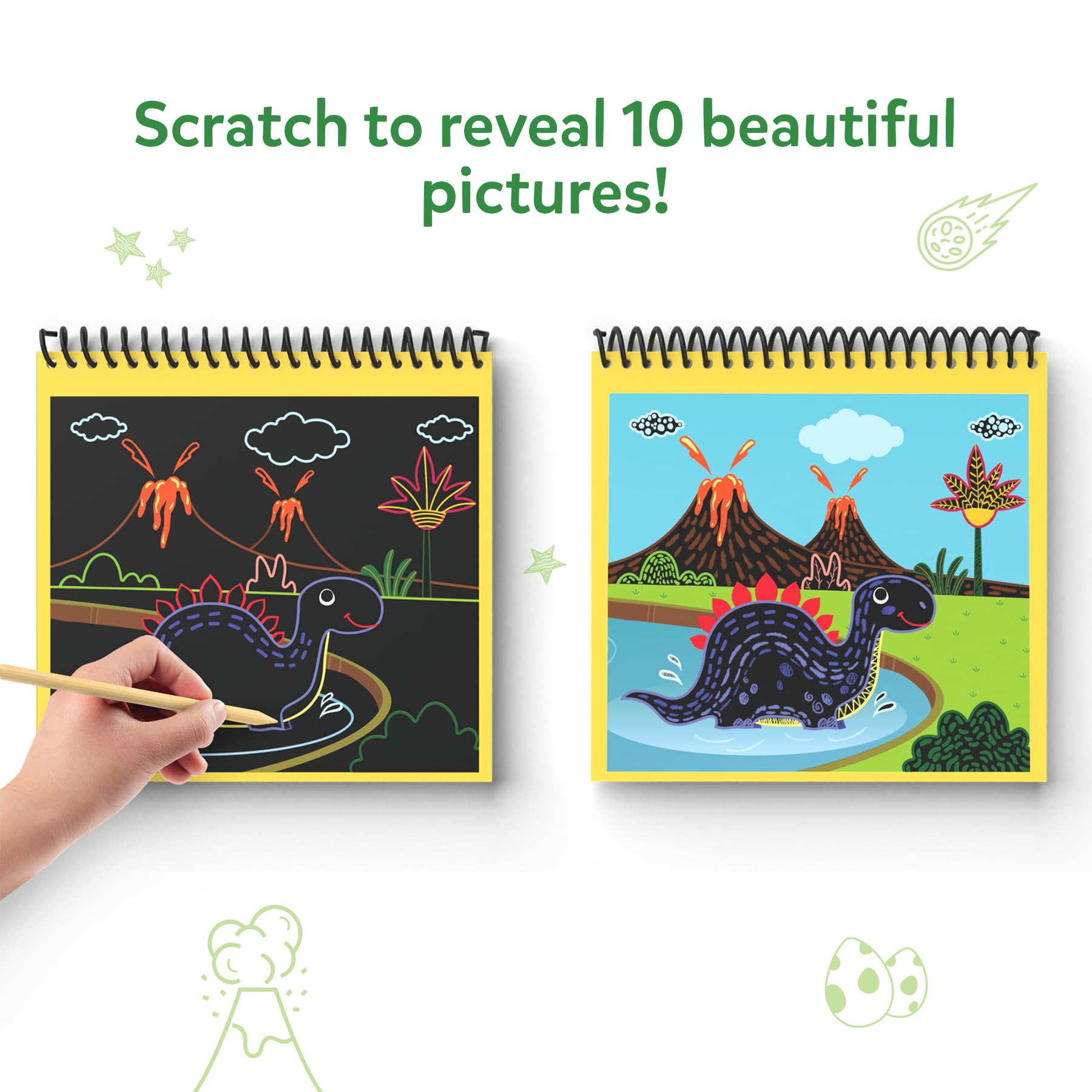 Skillmatics Scratch Art Book for Kids β Dinosaurs 2