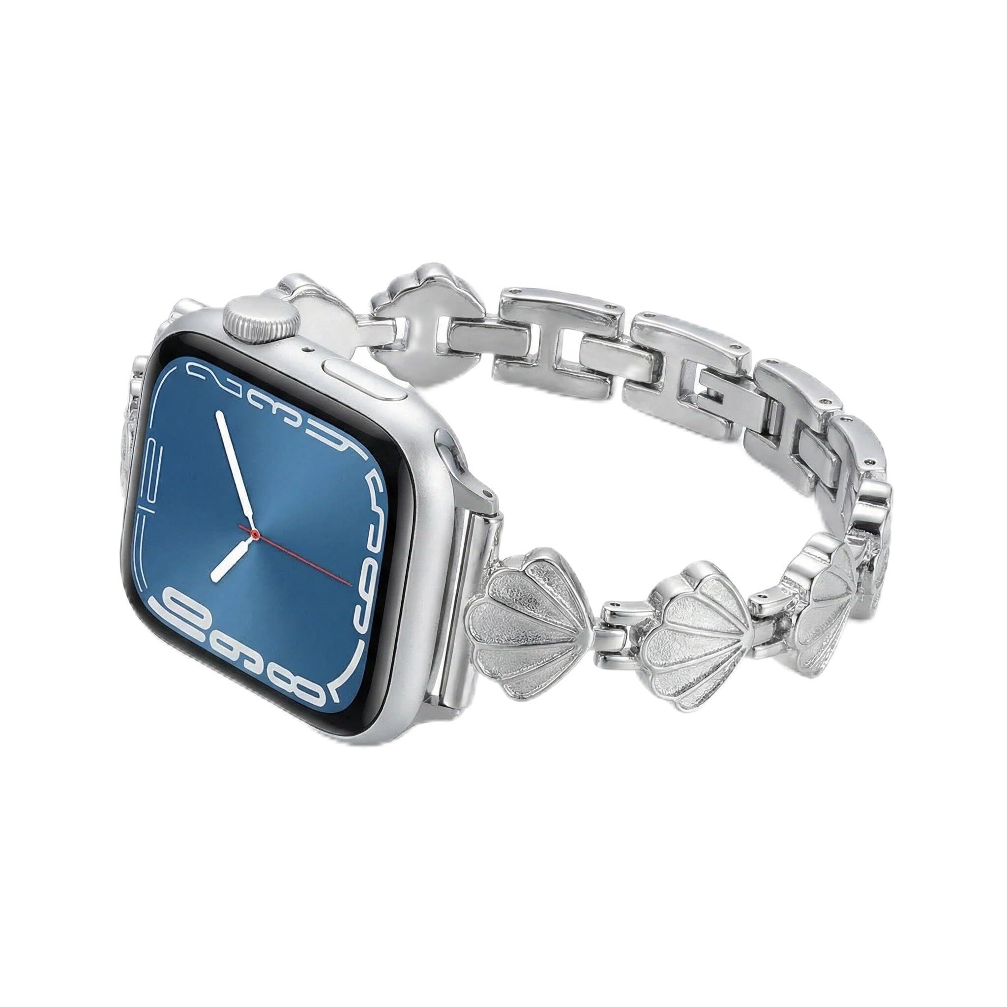 Bracelet iWatch pour femme en acier inoxydable élégant avec motifs cœur - 7