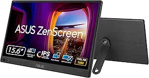 ASUS ポータブルモニター/ZenScreen MB169CK-J/ポータブルUSBモニター -15.6インチ / フルHD/IPS/デュアルUSB Type-C/フリッカーフリー/ブルーライト軽減機能/ノングレアパネル / 360°回転のキックスタンド/国内正規品