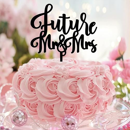 Miniatura 1 de Future Mr Mrs - Decoración para tartas, corona de eucalipto, hojas de eucalipto, decoración de cupcakes escrita a mano, romance, acrílico, negro,