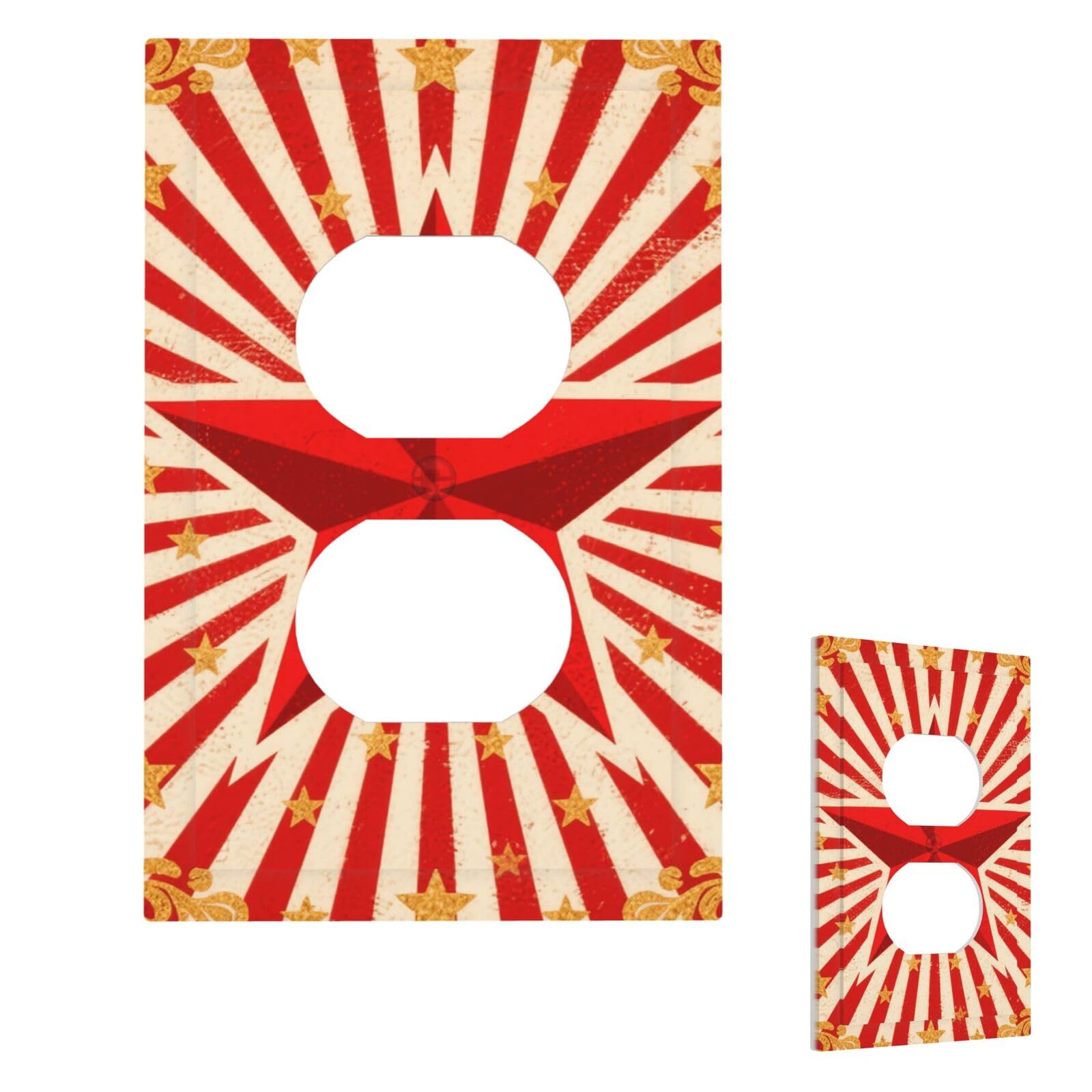 Vintage Circus Background Wall Plate Cover Modern Decorative 1 Gang Light Switch Cover Unbreakable Receptacle Outlet Covers For Living Room Bedroom Home Decor Duplex