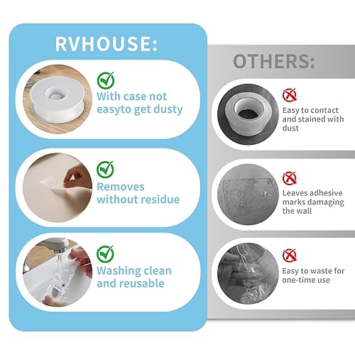 Miniatura 5 de Cinta de doble cara de 1.18 x 200 pulgadas, cinta de montaje transparente, nano extraíble, adhesivo resistente para alfombras, fotos, pósteres,