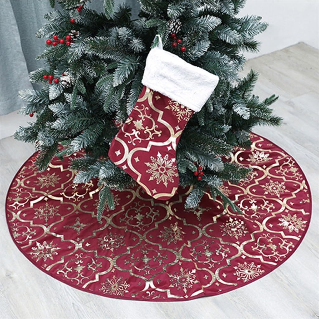Tree Skirt Christmas Christmas Tree Skirt Christmas Tree Decoration Christmas Tree Skirt Tree Base Apron Christmas Tree Skirt Christmas Skirt Tree(Blue,122cm)