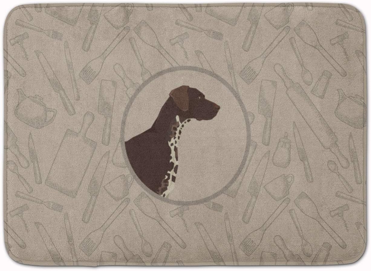 Caroline's Treasures CK2188RUG German Shorthaired Pointer In the Kitchen Machine Washable Memory Foam Mat, Bathroom Rug, Non-Slip Bath Mat, Durable Thick Washable Rugs for Kitchen, Bathroom Quick Dry,