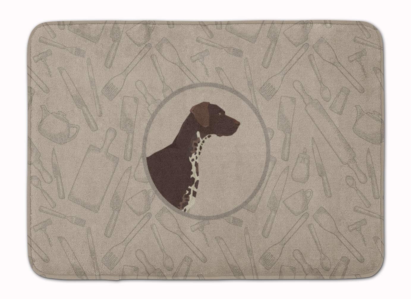 Caroline's Treasures CK2188RUG German Shorthaired Pointer In the Kitchen Machine Washable Memory Foam Mat, Bathroom Rug, Non-Slip Bath Mat, Durable Thick Washable Rugs for Kitchen, Bathroom Quick Dry,