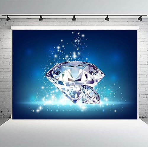 PHMOJEN Telón de fondo de diamantes brillantes, gemas de diamantes de cristal grandes (sin brillantina), decoración de boda, telón de fondo de